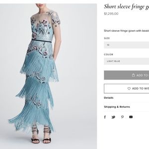 Marchesa dress size 8 -festive- gauze, fringe, sequins